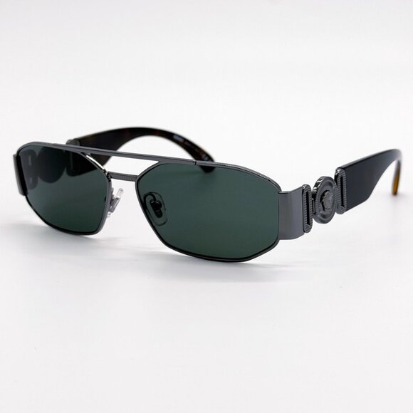 NEW VERSACE VE2287 100171 SUNGLASSES, VERSACE WOMEN BLACK/GREEN VE2287 1001/71 - Picture 4 of 10